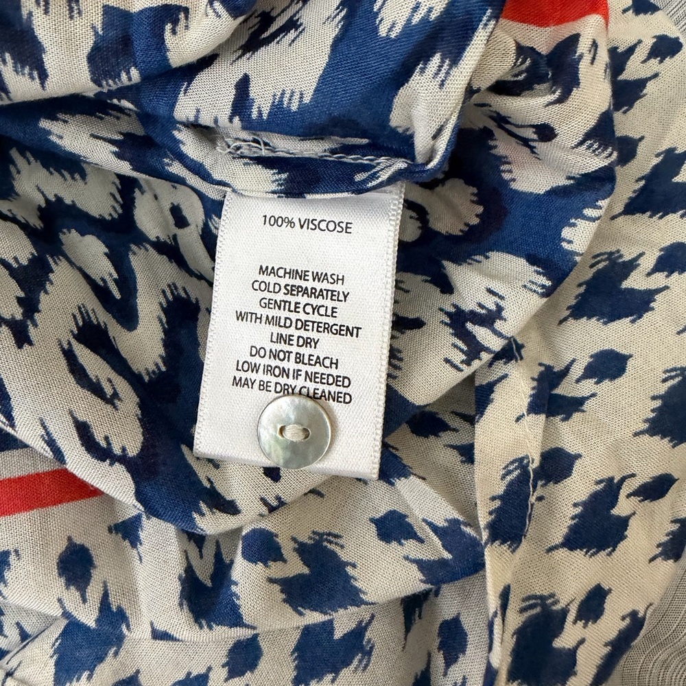 beachlunchlounge Blue and White Sz S blouse - Picture 4 of 5